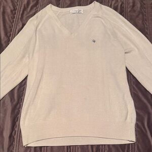 Women's Cream V-Neck Sweater
